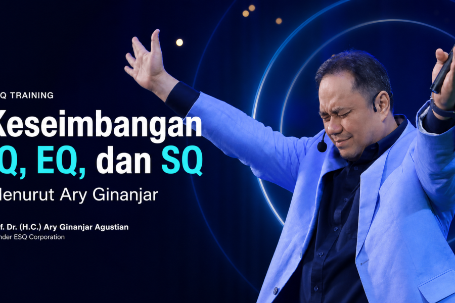 Ary Ginanjar memandu ESQ Training tentang keseimbangan IQ, EQ, dan SQ